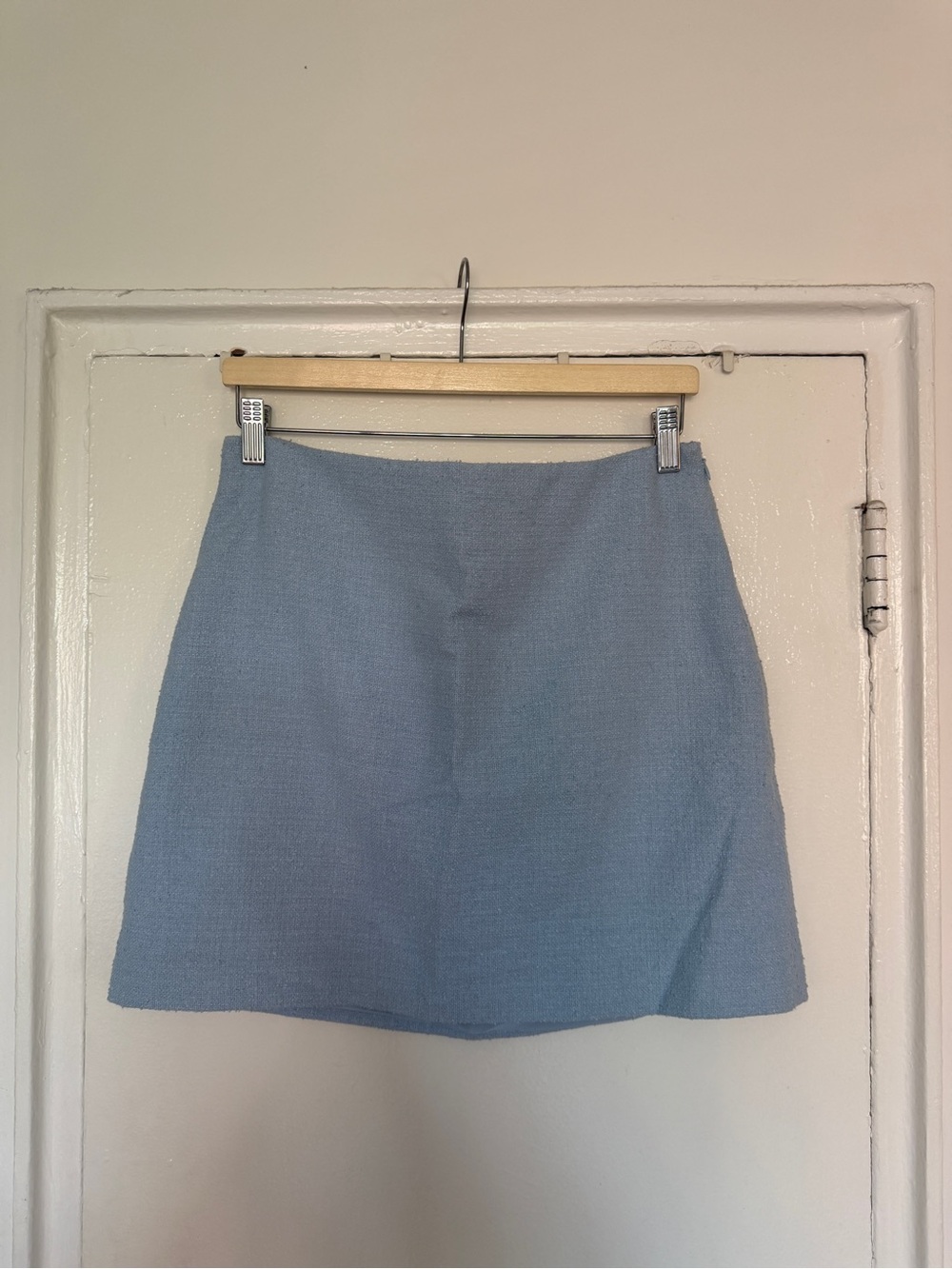 Brand New & Other Stories Classic Baby Blue Boucle Tweed Mini Skirt Size 10